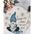 thumbnail image 1 of 13 Inch Round Placemats Set of 6, Beige Christmas Non Slip Heat Insulation PP Table Mats, Xmas Snowflakes Gnomes Gingerbread Man Washable Place Mats for Kitchen Dining Party Table Decor, 1 of 7