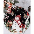 thumbnail image 1 of 13 Inch Round Placemats Set of 6, Black Christmas Non Slip Heat Insulation PP Table Mats, Red Snowman Xmas Tree Snowflake Winter Washable Place Mats for Kitchen Dining Party Table Decor, 1 of 7