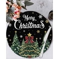 thumbnail image 1 of 13 Inch Round Placemats Set of 6, Black Christmas Non Slip Heat Insulation PP Table Mats, Snowflake Xmas Christmas Tree Washable Place Mats for Kitchen Dining Party Table Decor, 1 of 7