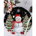 thumbnail image 1 of 13 Inch Round Placemats Set of 6, Black Christmas Non Slip Heat Insulation PP Table Mats, Snowman Snowflake Xmas Tree Gifts Washable Place Mats for Kitchen Dining Party Table Decor, 1 of 7