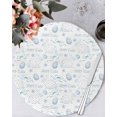 thumbnail image 1 of 13 Inch Round Placemats Set of 6, Blue Easter Non Slip Heat Insulation PP Table Mats, Watercolor Spring Bunny Eggs Flowers Washable Place Mats for Kitchen Dining Party Table Decor, 1 of 7