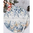 thumbnail image 1 of 13 Inch Round Placemats Set of 6, Blue Eucalyptus Coastal Non Slip Heat Insulation PP Table Mats, Beach Starfish Shell Nautical Retro Washable Place Mats for Kitchen Dining Party Table Decor, 1 of 7