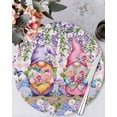 thumbnail image 1 of 13 Inch Round Placemats Set of 6, Blue Purple Gnomes Non Slip Heat Insulation PP Table Mats, Spring Hydrangea Flower Leaf Pink Plaid Washable Place Mats for Kitchen Dining Party Table Decor, 1 of 7