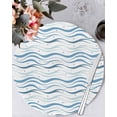 thumbnail image 1 of 13 Inch Round Placemats Set of 6, Blue Stripes Non Slip Heat Insulation PP Table Mats, Modern Gradient Abstract Ocean Waves Lines Washable Place Mats for Kitchen Dining Party Table Decor, 1 of 7