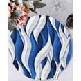 thumbnail image 1 of 13 Inch Round Placemats Set of 6, Blue White Moire Non Slip Heat Insulation PP Table Mats, Modern Abstract Art Washable Place Mats for Kitchen Dining Party Table Decor, 1 of 7