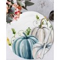 thumbnail image 1 of 13 Inch Round Placemats Set of 6, Blue White Pumpkins Non Slip Heat Insulation PP Table Mats, Thanksgiving Fall Botanical Washable Place Mats for Kitchen Dining Party Table Decor, 1 of 7