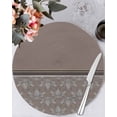 thumbnail image 1 of 13 Inch Round Placemats Set of 6, Boho Brown Flower Non Slip Heat Insulation PP Table Mats, Abstract Bohemia Pesley Floral Washable Place Mats for Kitchen Dining Party Table Decor, 1 of 7