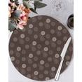 thumbnail image 1 of 13 Inch Round Placemats Set of 6, Brown Daisy Non Slip Heat Insulation PP Table Mats, Modern Farmhouse Chrysanthemum Floral Washable Place Mats for Kitchen Dining Party Table Decor, 1 of 7