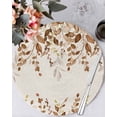 thumbnail image 1 of 13 Inch Round Placemats Set of 6, Brown Orange Eucalyptus Non Slip Heat Insulation PP Table Mats, Farmhouse Weeping Leaves Linen Washable Place Mats for Kitchen Dining Party Table Decor, 1 of 7