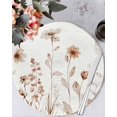 thumbnail image 1 of 13 Inch Round Placemats Set of 6, Brown Red Spring Floral Non Slip Heat Insulation PP Table Mats, Summer Flowers Botanical Elegant Washable Place Mats for Kitchen Dining Party Table Decor, 1 of 7