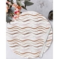 thumbnail image 1 of 13 Inch Round Placemats Set of 6, Brown Stripes Non Slip Heat Insulation PP Table Mats, Minimalism Ombre Waves Abstract Textures Washable Place Mats for Kitchen Dining Party Table Decor, 1 of 7