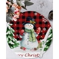 thumbnail image 1 of 13 Inch Round Placemats Set of 6, Christmas Snowman Non Slip Heat Insulation PP Table Mats, Red Black Check Xmas Tree Snowflake Washable Place Mats for Kitchen Dining Party Table Decor, 1 of 7