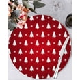 thumbnail image 1 of 13 Inch Round Placemats Set of 6, Christmas Tree Non Slip Heat Insulation PP Table Mats, Red Winter Xmas Snowflake Farmhouse Washable Place Mats for Kitchen Dining Party Table Decor, 1 of 7