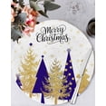 thumbnail image 1 of 13 Inch Round Placemats Set of 6, Christmas Tree Non Slip Heat Insulation PP Table Mats, Winter Snowflake Blue Xmas Tree Abstract Washable Place Mats for Kitchen Dining Party Table Decor, 1 of 7