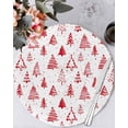 thumbnail image 1 of 13 Inch Round Placemats Set of 6, Christmas Tree Non Slip Heat Insulation PP Table Mats, Xmas Red Cartoon Tree Snowflakes Country Washable Place Mats for Kitchen Dining Party Table Decor, 1 of 7