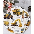 thumbnail image 1 of 13 Inch Round Placemats Set of 6, Construction Truck Non Slip Heat Insulation PP Table Mats, Cartoon Grips and Bulldozers Stirrup Car Washable Place Mats for Kitchen Dining Party Table Decor, 1 of 7