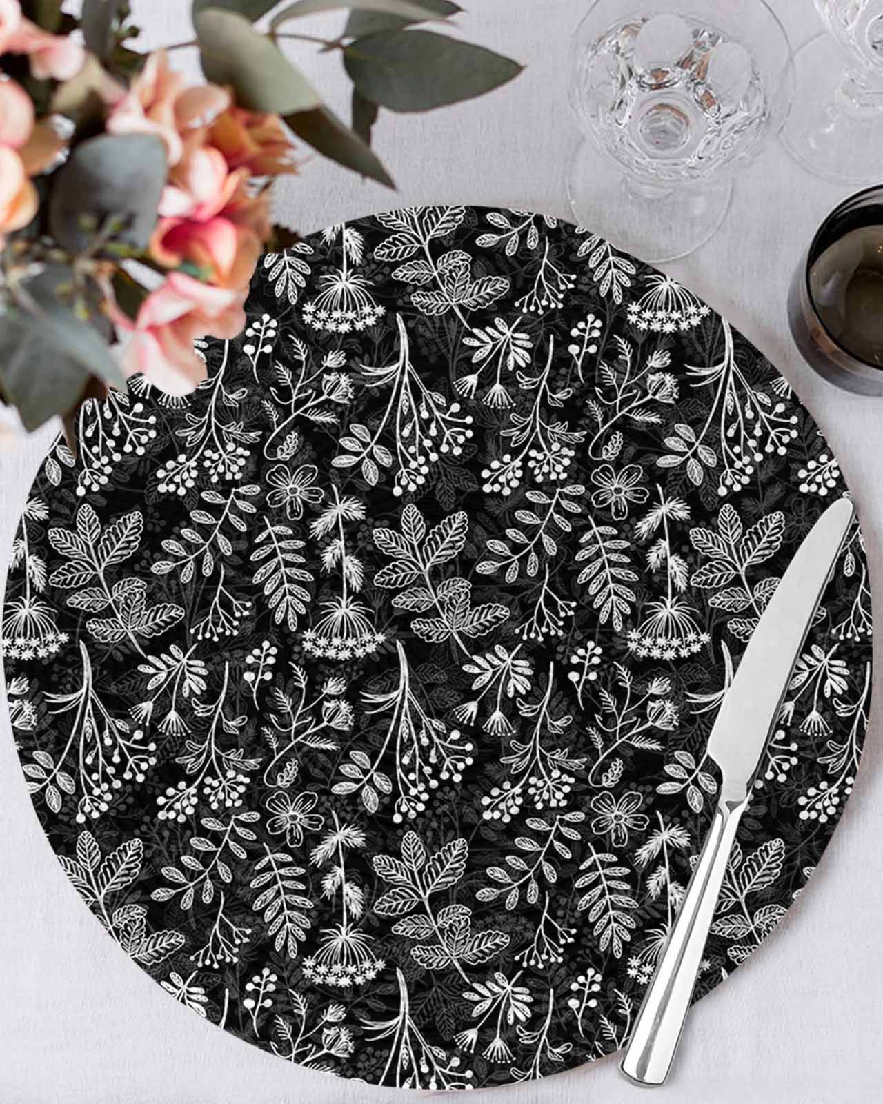 13 Inch Round Placemats Set of 6, Dandelion Non Slip Heat Insulation PP ...