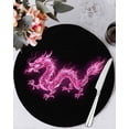 thumbnail image 1 of 13 Inch Round Placemats Set of 6, Dragon Flames Non Slip Heat Insulation PP Table Mats, Purple Dragons Abstract Modern Art Washable Place Mats for Kitchen Dining Party Table Decor, 1 of 7