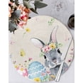 thumbnail image 1 of 13 Inch Round Placemats Set of 6, Easter Bunny Non Slip Heat Insulation PP Table Mats, Blue Easter Eggs Spring Floral Linen Washable Place Mats for Kitchen Dining Party Table Decor, 1 of 7