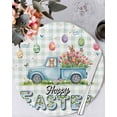 thumbnail image 1 of 13 Inch Round Placemats Set of 6, Easter Eggs Non Slip Heat Insulation PP Table Mats, Tulip Green Plaid Spring Bunny Butterfly Flower Washable Place Mats for Kitchen Dining Party Table Decor, 1 of 7