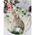 thumbnail image 1 of 13 Inch Round Placemats Set of 6, Easter Non Slip Heat Insulation PP Table Mats, Country Spring Rabbit Botanical Eucalyptus Leaves Washable Place Mats for Kitchen Dining Party Table Decor, 1 of 7