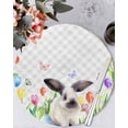thumbnail image 1 of 13 Inch Round Placemats Set of 6, Easter Non Slip Heat Insulation PP Table Mats, Spring Botanical Rabbit Butterfly Floral Grey Plaid Washable Place Mats for Kitchen Dining Party Table Decor, 1 of 7