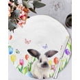 thumbnail image 1 of 13 Inch Round Placemats Set of 6, Easter Non Slip Heat Insulation PP Table Mats, Spring Watercolor Flowers Bunny Butterfly Eggs Washable Place Mats for Kitchen Dining Party Table Decor, 1 of 7