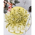 thumbnail image 1 of 13 Inch Round Placemats Set of 6, Eucalyptus Yellow Non Slip Heat Insulation PP Table Mats, Vintage Bottle Succulents Flower Stripe Washable Place Mats for Kitchen Dining Party Table Decor, 1 of 7