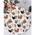 thumbnail image 1 of 13 Inch Round Placemats Set of 6, Farmhouse Rooster Non Slip Heat Insulation PP Table Mats, Country Watercolor Flowers Wood Grain Washable Place Mats for Kitchen Dining Party Table Decor, 1 of 7