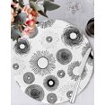 thumbnail image 1 of 13 Inch Round Placemats Set of 6, Geometric Black Non Slip Heat Insulation PP Table Mats, Abstract Grey White Boho Circle Dot Washable Place Mats for Kitchen Dining Party Table Decor, 1 of 7