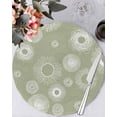 thumbnail image 1 of 13 Inch Round Placemats Set of 6, Geometric Non Slip Heat Insulation PP Table Mats, Abstract Sage Green White Boho Circle Dot Washable Place Mats for Kitchen Dining Party Table Decor, 1 of 7