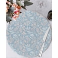 thumbnail image 1 of 13 Inch Round Placemats Set of 6, Gray Blue Dandelion Non Slip Heat Insulation PP Table Mats, Spring Flowers Modern Minimalist Washable Place Mats for Kitchen Dining Party Table Decor, 1 of 7