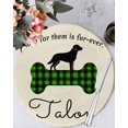 thumbnail image 1 of 13 Inch Round Placemats Set of 6, Green Black Buffalo Checkered Non Slip Heat Insulation PP Table Mats, Bones Cute Dogs Pets Washable Place Mats for Kitchen Dining Party Table Decor, 1 of 7