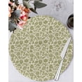 thumbnail image 1 of 13 Inch Round Placemats Set of 6, Green Floral Non Slip Heat Insulation PP Table Mats, Vintage Rustic Botanical Spring Washable Place Mats for Kitchen Dining Party Table Decor, 1 of 7