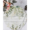 thumbnail image 1 of 13 Inch Round Placemats Set of 6, Green Non Slip Heat Insulation PP Table Mats, Eucalyptus Leaves Washable Place Mats for Kitchen Dining Party Table Decor, 1 of 7