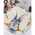 thumbnail image 1 of 13 Inch Round Placemats Set of 6, Grey Bunny Easter Non Slip Heat Insulation PP Table Mats, Rabbits Spring Botanical Carrots Washable Place Mats for Kitchen Dining Party Table Decor, 1 of 7