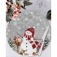 thumbnail image 1 of 13 Inch Round Placemats Set of 6, Grey Christmas Non Slip Heat Insulation PP Table Mats, Snowman Gifts Xmas Tree Snowflake Winter Washable Place Mats for Kitchen Dining Party Table Decor, 1 of 7