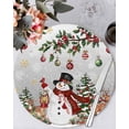 thumbnail image 1 of 13 Inch Round Placemats Set of 6, Grey Christmas Snowman Non Slip Heat Insulation PP Table Mats, Xmas Snowflake Elk Tree Balls Washable Place Mats for Kitchen Dining Party Table Decor, 1 of 7