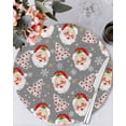 thumbnail image 1 of 13 Inch Round Placemats Set of 6, Grey Red Christmas Non Slip Heat Insulation PP Table Mats, Santa Xmas Tree Snowflake Winter Washable Place Mats for Kitchen Dining Party Table Decor, 1 of 7