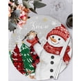 thumbnail image 1 of 13 Inch Round Placemats Set of 6, Grey Snowman Christmas Non Slip Heat Insulation PP Table Mats, Snowflake Xmas Tree Winter Elk Washable Place Mats for Kitchen Dining Party Table Decor, 1 of 7