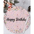 thumbnail image 1 of 13 Inch Round Placemats Set of 6, Happy Birthday Non Slip Heat Insulation PP Table Mats, Pink Modern Abstract Art Washable Place Mats for Kitchen Dining Party Table Decor, 1 of 7