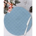 thumbnail image 1 of 13 Inch Round Placemats Set of 6, Haze Blue Plaid Non Slip Heat Insulation PP Table Mats, Farmhouse Modern Abstract Striped Washable Place Mats for Kitchen Dining Party Table Decor, 1 of 7