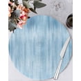 thumbnail image 1 of 13 Inch Round Placemats Set of 6, Light Blue Non Slip Heat Insulation PP Table Mats, Modern Abstract Art Ombre Striped Washable Place Mats for Kitchen Dining Party Table Decor, 1 of 7
