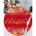 thumbnail image 1 of 13 Inch Round Placemats Set of 6, Merry Christmas Non Slip Heat Insulation PP Table Mats, Winter Snowflake Xmas Aesthetic Red Washable Place Mats for Kitchen Dining Party Table Decor, 1 of 7