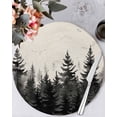 thumbnail image 1 of 13 Inch Round Placemats Set of 6, Mist Forest Non Slip Heat Insulation PP Table Mats, Beige Farmhouse Vintage Nature Scenery Washable Place Mats for Kitchen Dining Party Table Decor, 1 of 7