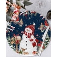 thumbnail image 1 of 13 Inch Round Placemats Set of 6, Navy Blue Christmas Non Slip Heat Insulation PP Table Mats, Red Snowman Xmas Tree Snowflake Winter Washable Place Mats for Kitchen Dining Party Table Decor, 1 of 7