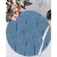 thumbnail image 1 of 13 Inch Round Placemats Set of 6, Navy Blue Ombre Non Slip Heat Insulation PP Table Mats, Farmhouse Stripes Modern Abstract Art Washable Place Mats for Kitchen Dining Party Table Decor, 1 of 7