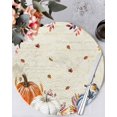 thumbnail image 1 of 13 Inch Round Placemats Set of 6, Orange Blue Pumpkins Fall Non Slip Heat Insulation PP Table Mats, Thanksgiving Maple Leaf Birds Washable Place Mats for Kitchen Dining Party Table Decor, 1 of 7