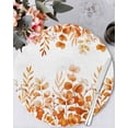thumbnail image 1 of 13 Inch Round Placemats Set of 6, Orange Eucalyptus Leaves Non Slip Heat Insulation PP Table Mats, Watercolor Spring Summer Botanical Washable Place Mats for Kitchen Dining Party Table Decor, 1 of 7