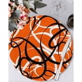 thumbnail image 1 of 13 Inch Round Placemats Set of 6, Orange Geometric Non Slip Heat Insulation PP Table Mats, Black White Striped Abstract Lines Art Washable Place Mats for Kitchen Dining Party Table Decor, 1 of 6